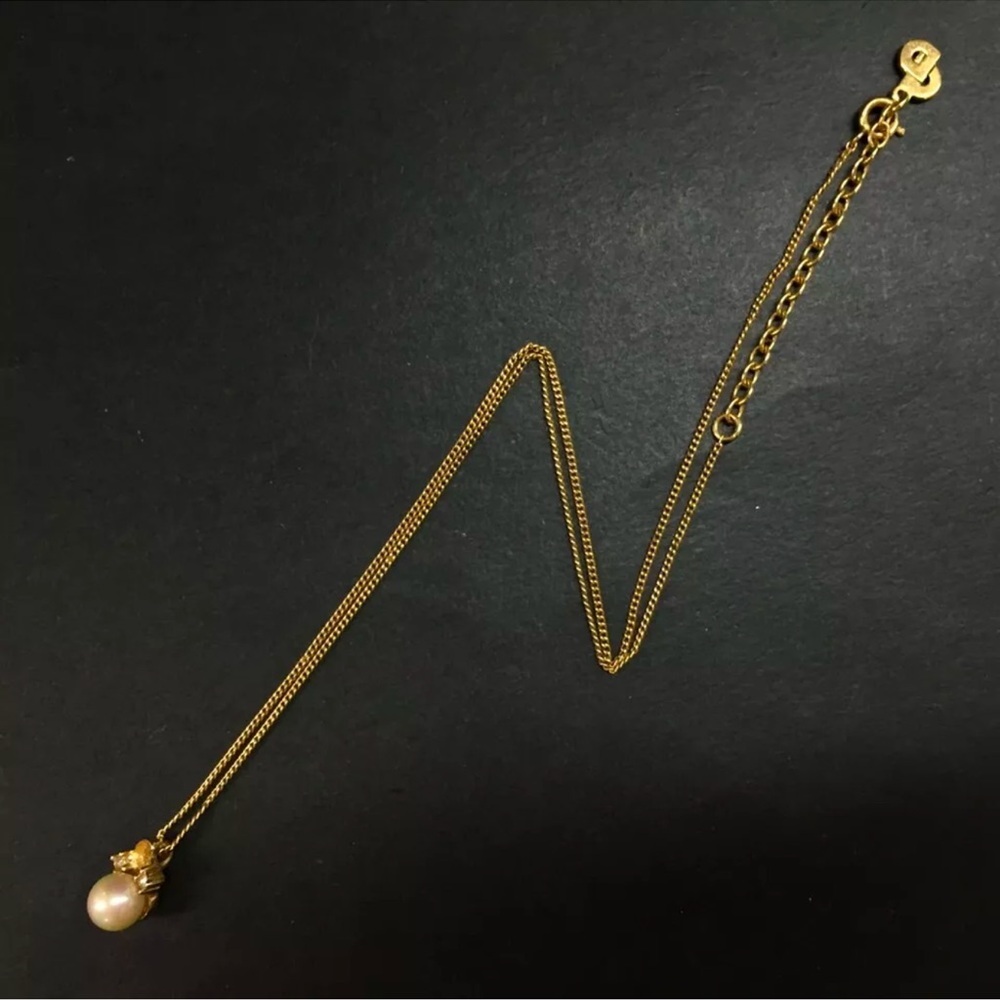 Christian Dior Vintage Gold and Pearl Necklace